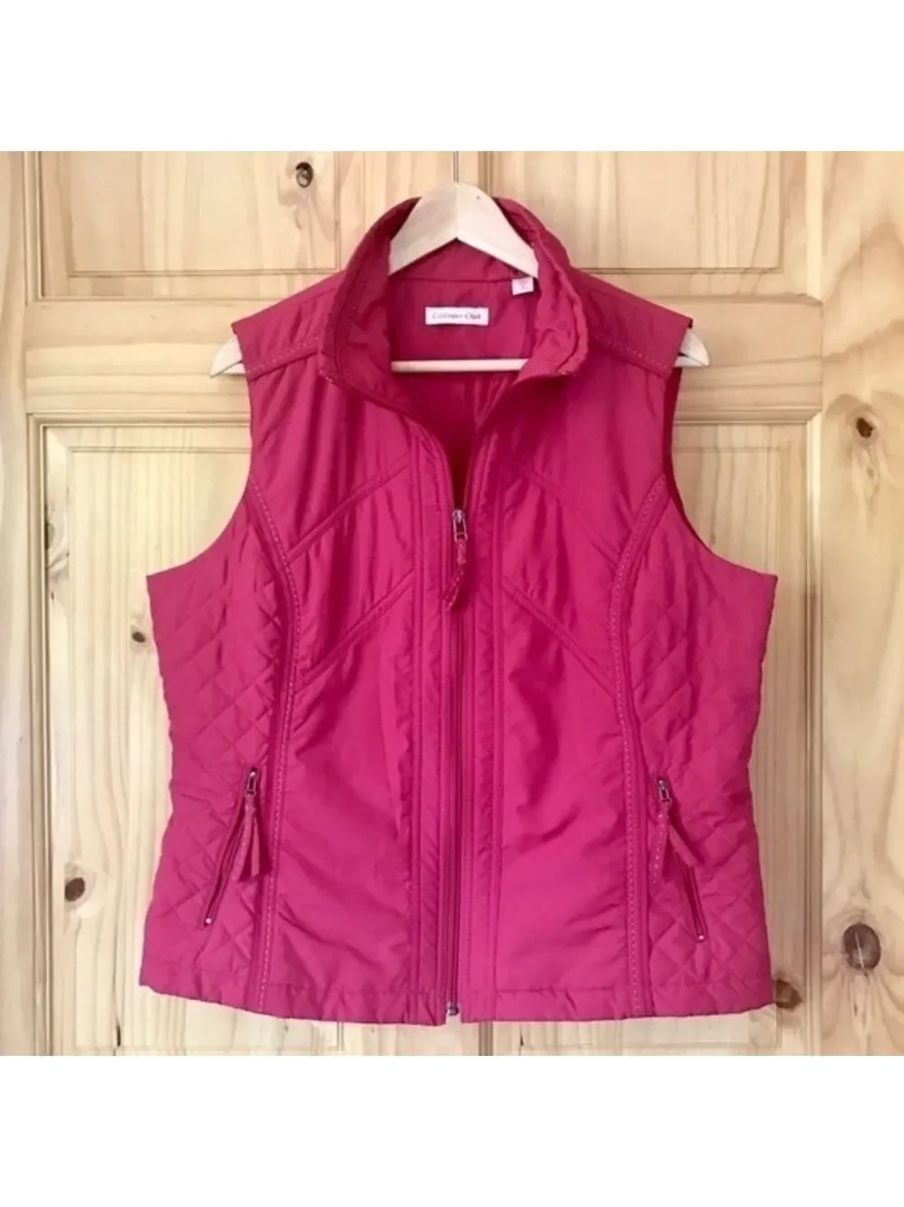 Coldwater Creek fuchsia lightweight quilted vest size large (14/16)